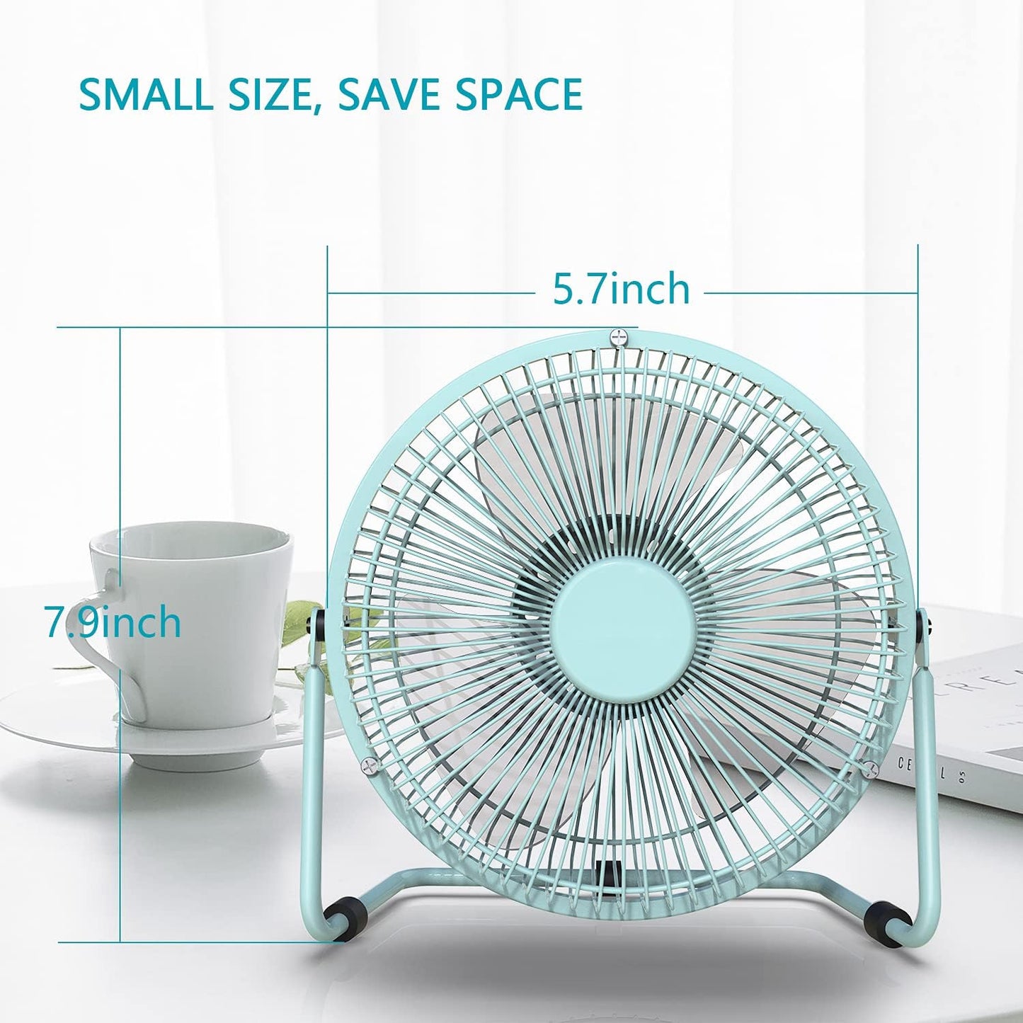 6 Inch Blade Desktop USB Fan, USB Powered, Personal Table Fan, Mini Cooling Fan, Small Desk Fan