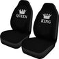 Juego de fundas para asientos de coche Queen and King His and Hers en color burdeos, paquete de 2 fundas protectoras universales para asientos delanteros