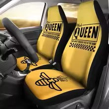 Juego de fundas para asientos de coche Queen and King His and Hers en color burdeos, paquete de 2 fundas protectoras universales para asientos delanteros