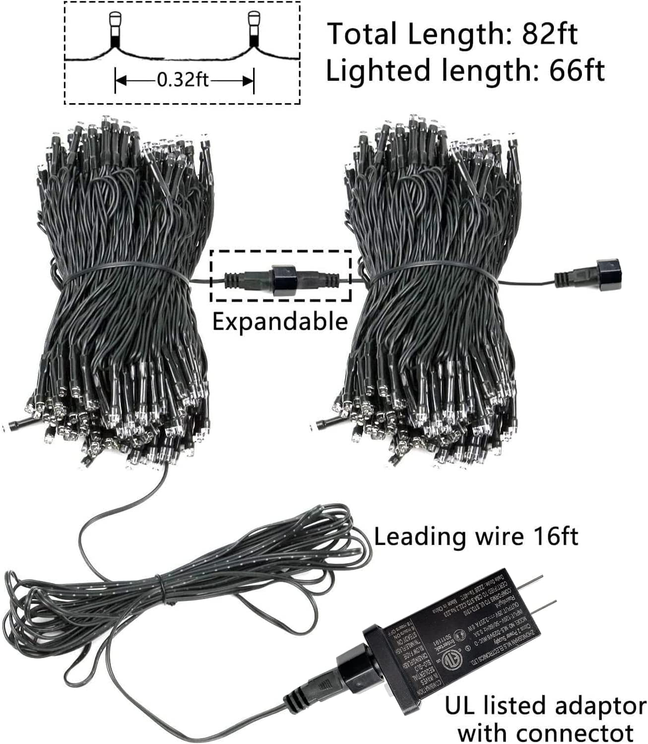 Upgraded 82FT 200 LED Christmas String Lights Outdoor/Indoor, Timer & Memory Function & 8 Modes, Extendable Green Wire, Waterproof Fairy String Lights for Xmas Tree Holiday Party Garden (Warm White)