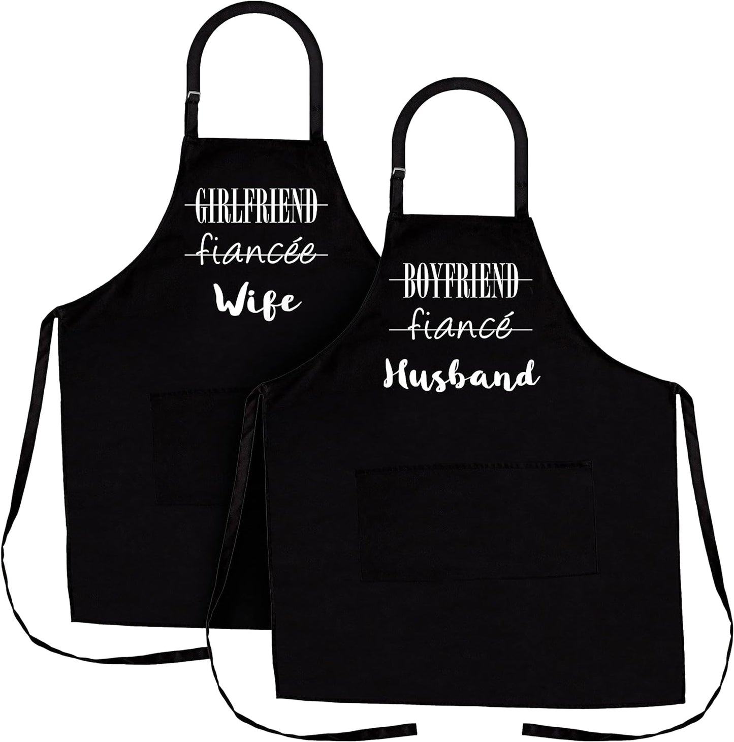 Apron Set, Kitchen Couples Gift Set for Engagements, Weddings, Anniversaries and More, 2-Piece, One-Size