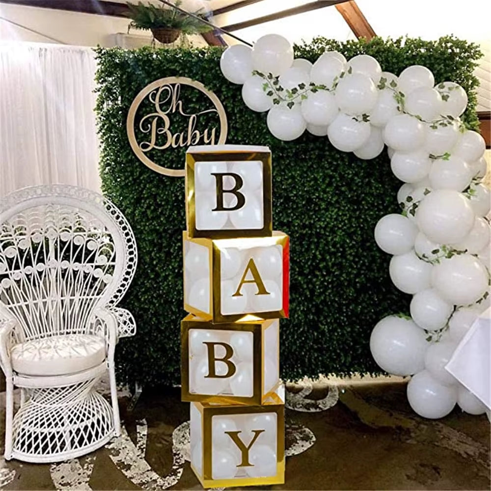 Baby Shower Boy Girl Transparent Box Baby Shower Decoration Baby Christening Birthday Party Decor Balloon Box Baby Shower Gift