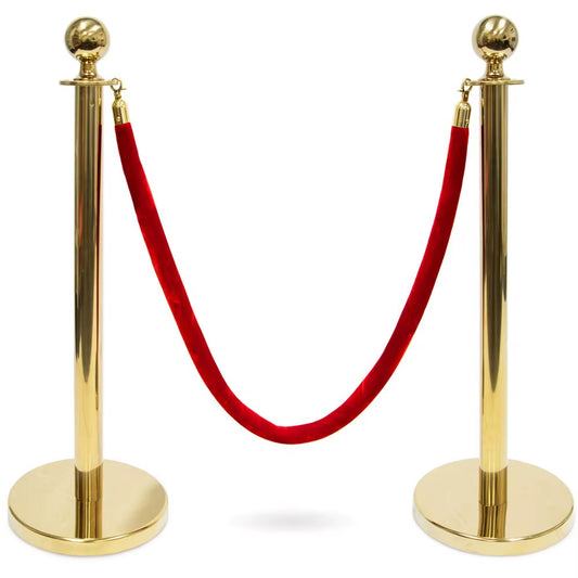 Stanchions Red Carpet Ropes and Poles Heavy Duty Easy to Assemble Perfect for Events & Parties Silver