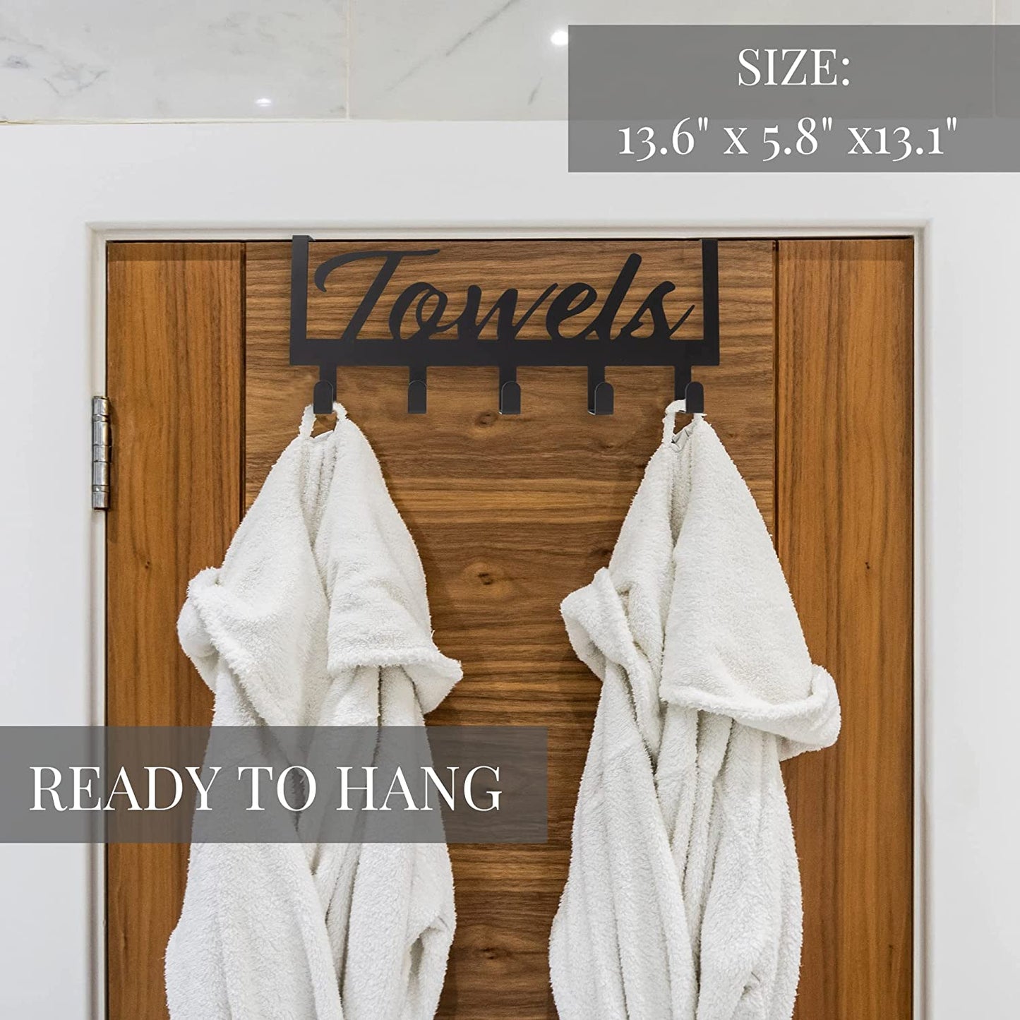 Aesthetic over the Door Towel Rack for Your Bathroom – Space Saving and Convenient Towel Holder with Sturdy Hooks – the Perfect Addition to Your Bathroom Decor