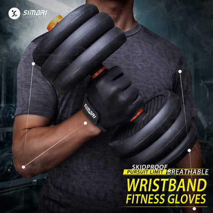 Weight Lifting Workout Gym Gloves Full Finger with Wrist Wrap Support for Men Women, Full Palm Protection, for Lifting, Weightlifting, Training, Fitness, Hanging, Pull Ups