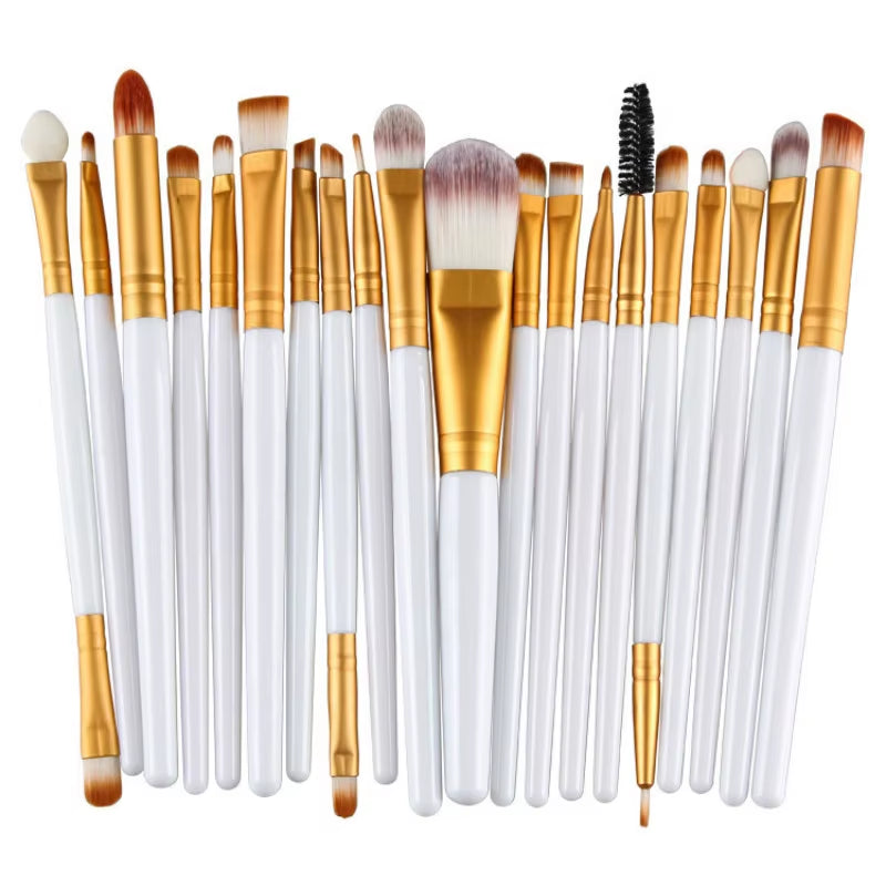 20Pcs Makeup Brushes Set Professional Plastic Handle Soft Synthetic Hair Powder Foundation Eyeshadow Make up Brushes Cosmetics