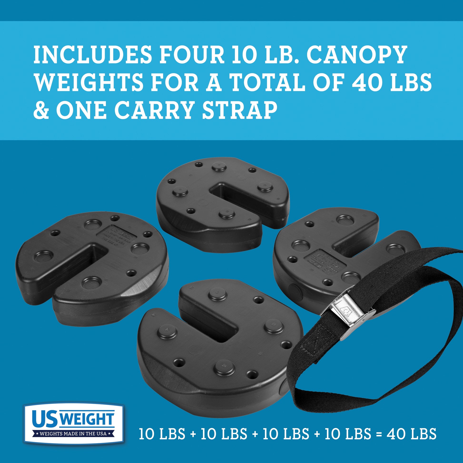 40Lb Canopy Weight Set for Securing Canopies, Tents, and Umbrellas at outside Events