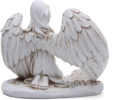 Angel Gifts Candle Holder Votive Vintage Resin Sympathy Gift Candle Remembrance Gifts Bereavement Gifts Condolence Gifts Grieving Gifts for Loss of Loved One (6.7White)