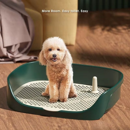 Portable Pet Toliet Training Plastic with Pillar Toilet Mat Training Potty Dog Pad Tray Toilet Training Urinary Trainer Pee Pad