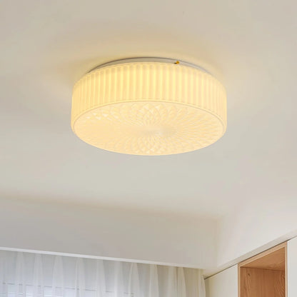 Milky White Art Glass Bedroom Ceiling Light Fixtures