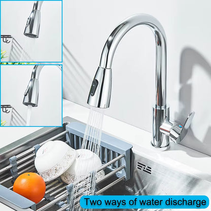 Kitchen Faucets Pull Out Kitchen Tap Cold Hot Water Tap Single Handle Mixer Tap Deck Mounted Crane Swivel Spray Tap