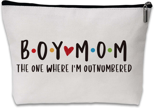 Boy Mom Baby Shower Gifts for Mom, Makeup Bag for Boy Mom, Birthday Mothers Day Thanksgiving Christmas Gifts Ideas for New Mom to Be - A08