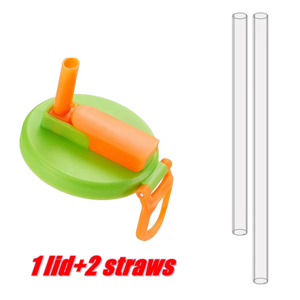 1Pcs Silicone Lid Cover with 2 Straws Reusable Soda Can Lid Portable Canned Beverages Juice Beer Straw Cap for Home Picnic