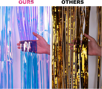 Iridescent Party Supplies, Glittery Foil Fringe Curtain, String Tinsel Party Backdrop, Metallic Party Streamer & Party Decoration, Party Favors, Theme Party Décor & Photobooth Props, Pink