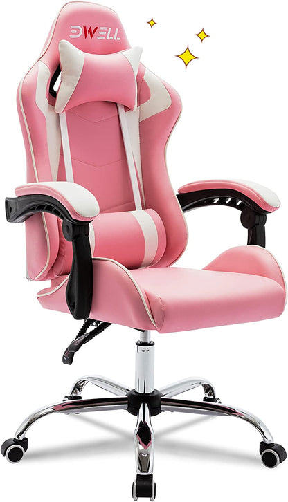 Pink Gaming Chair Ergonomic Computer Chair,Gamer Chair Pink Office Chair Gaming Massage Chair