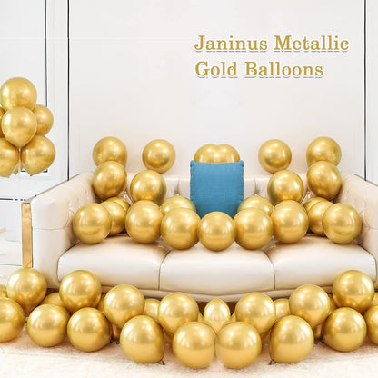 Metallic Gold Balloons Chrome Gold Balloons 50 PCS 12 Inches Party Balloons Metallic Gold Latex Balloons Birthday Balloons for Party