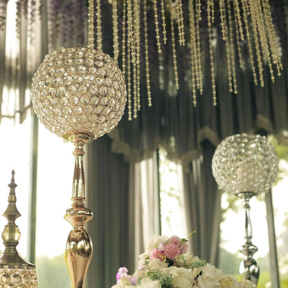 30" Gold Acrylic Crystal Goblet Candle Holder Flower Ball Centerpiece for Wedding Events Decoration