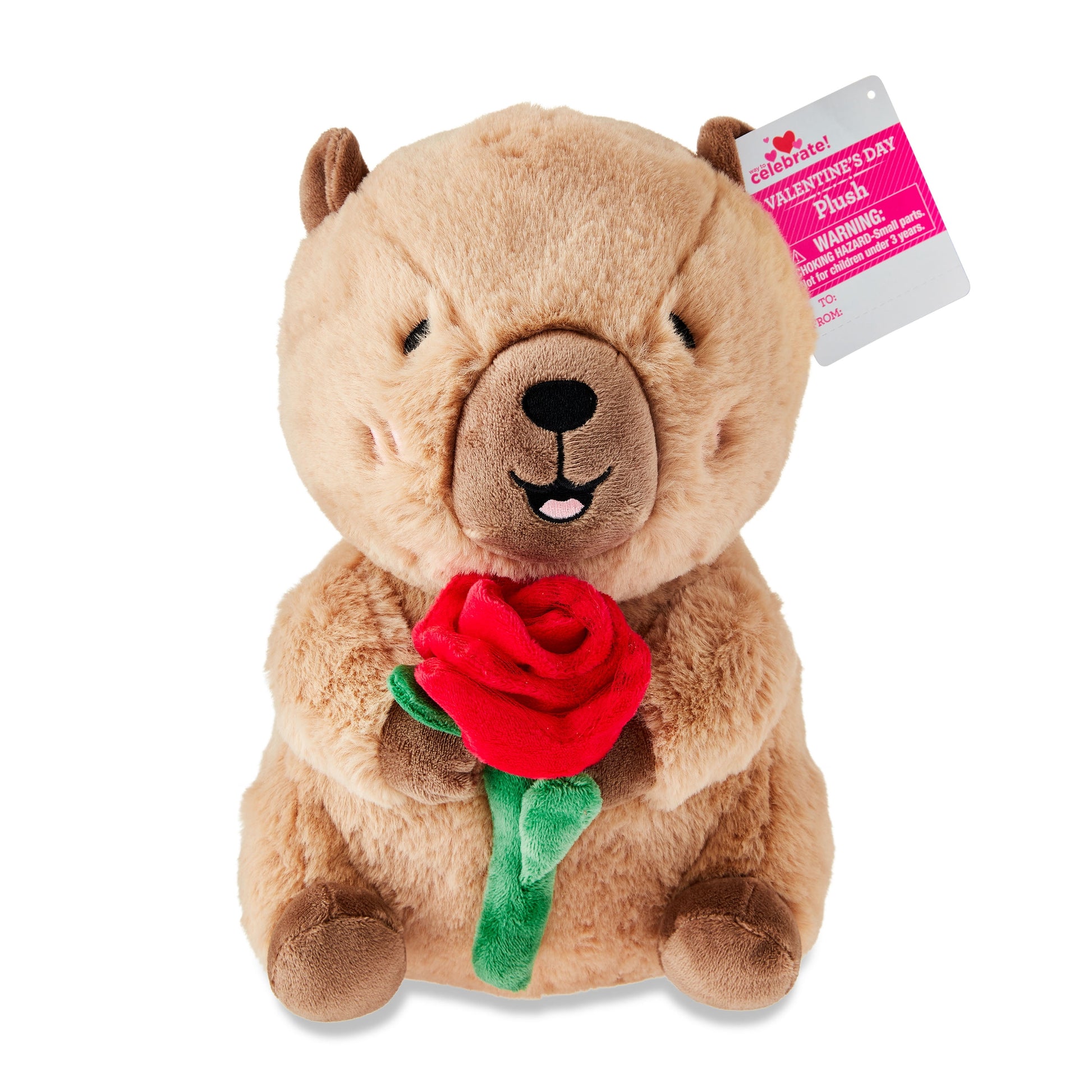 Valentine'S Day Capybara with Rose Plush, by