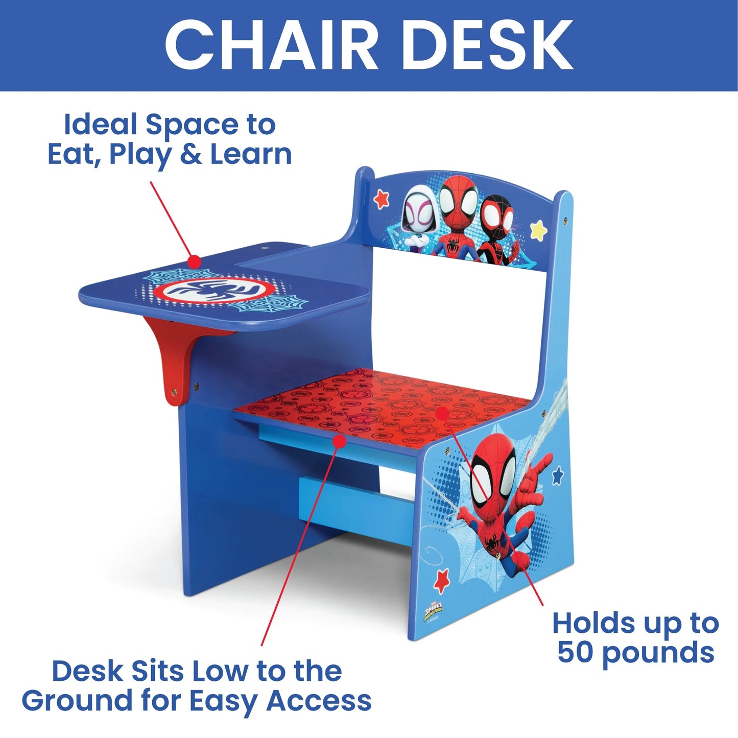 Spidey and His Amazing Friends 3-Piece Toddler Bedroom Set by , Blue