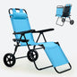 Lightweight Beach Chair, 2-In-1 Beach Chair Combo Cart Lounge Chair with Heavy Wheels, Outdoor Sunbathing Folding Beach Tanning Chair Sun Chair for Beach, Pool or Picnic