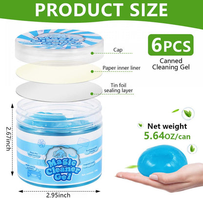 6 Pack Car Cleaning Gel Slime Putty Cleaner for Car Interior Detailing