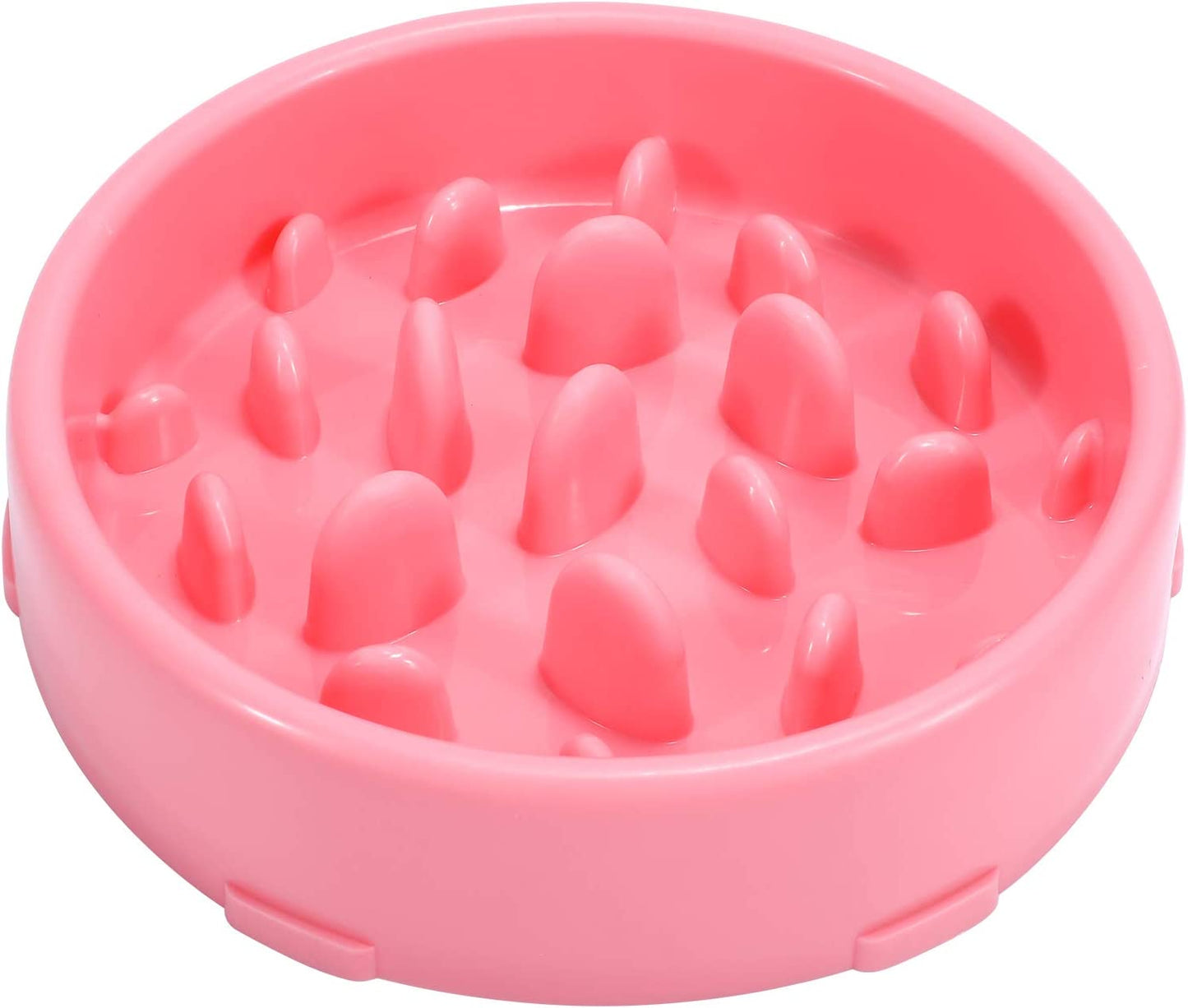 Anti-Gulping Dog Bowl, Slow Feeder, BPA Free, Polypropylene Material, 7 Inches Diameter, 2 Inches High, 7 Ounces Weight, 6 Colors Available