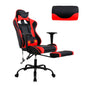 Gaming Chair Racing Office Chair Ergonomic Desk Chair Massage PU Leather Recliner PC Computer Chair with Lumbar Support Headrest Armrest Footrest Rolling Swivel Task Chair for Adults, Red