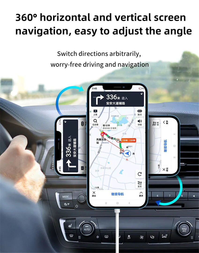 65W Magnetic Wireless Chargers Car Air Vent Phone Holder for Iphone 12 13 14 Pro Max Induction Charger Fast Charging Station