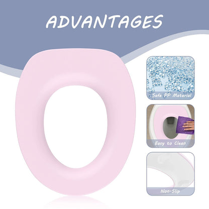 Travel Potty Seat for Toddler, Potty Training Toilet for Kids Boys Girls Toddlers, Fits Elongated Toilet Seat， Comfortable Safe, Includes Free Storage Hook, Pink