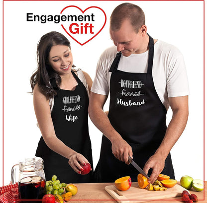 Apron Set, Kitchen Couples Gift Set for Engagements, Weddings, Anniversaries and More, 2-Piece, One-Size