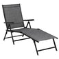 Metal Adjustable and Foldable Chaise Lounges Chair Black