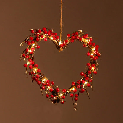 16 Inch Valentine'S Day Sign Luminous Love Heart Shape Wreath Garland with Lights Home Decorations Red Valentines Day Gifts