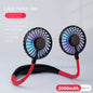 USB Portable Fan Cold Fan Hands Free Neck Fan Hanging Rechargeable Mini Sports Fan 3-Speed Adjustable Neck Dual Fan Home Office