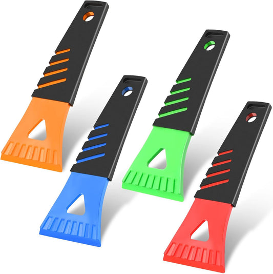 4 Pcs Ice Scraper for Car Windshield Plastic Snow Frost Ice Removal Tools for Cars Trucks Window