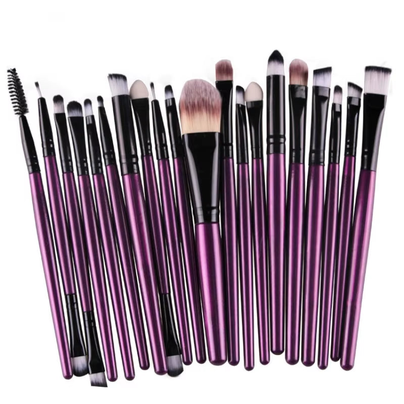 20Pcs Makeup Brushes Set Professional Plastic Handle Soft Synthetic Hair Powder Foundation Eyeshadow Make up Brushes Cosmetics