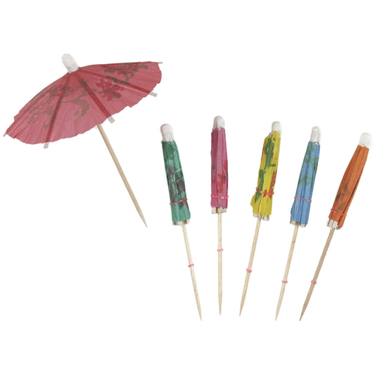 Way to Celebrate! Tropical Paper Drink Umbrellas, Assorted, 100Ct