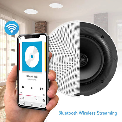 PDICBT87 - Dual 8.0’’ Bluetooth Ceiling / Wall Speaker Kit, (2) Flush Mount 2-Way Speakers, 400 Watt