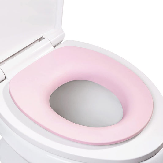 Travel Potty Seat for Toddler, Potty Training Toilet for Kids Boys Girls Toddlers, Fits Elongated Toilet Seat， Comfortable Safe, Includes Free Storage Hook, Pink