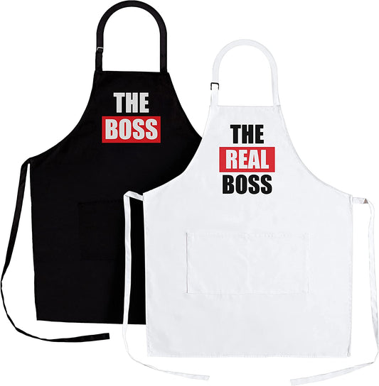 Apron Set, Kitchen Couples Gift Set for Engagements, Weddings, Anniversaries and More, 2-Piece, One-Size