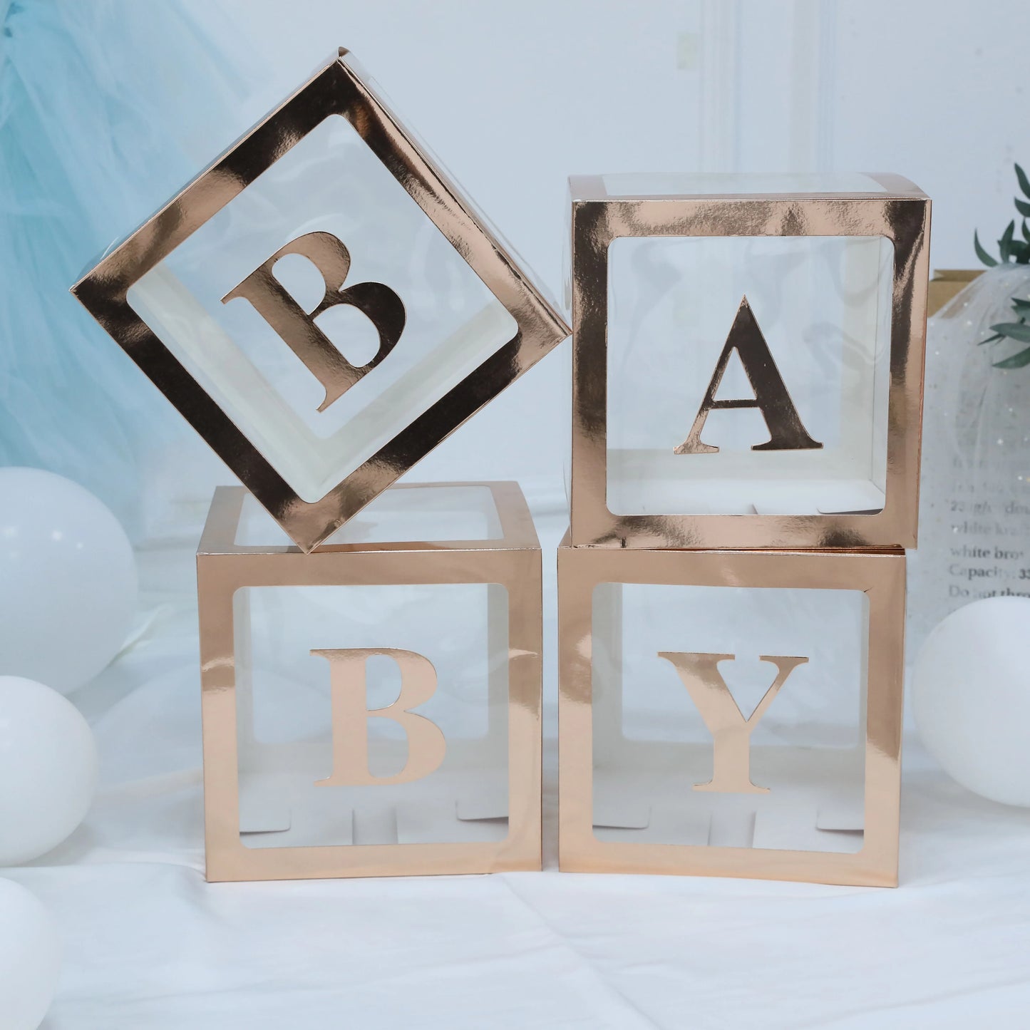 Baby Shower Boy Girl Transparent Box Baby Shower Decoration Baby Christening Birthday Party Decor Balloon Box Baby Shower Gift