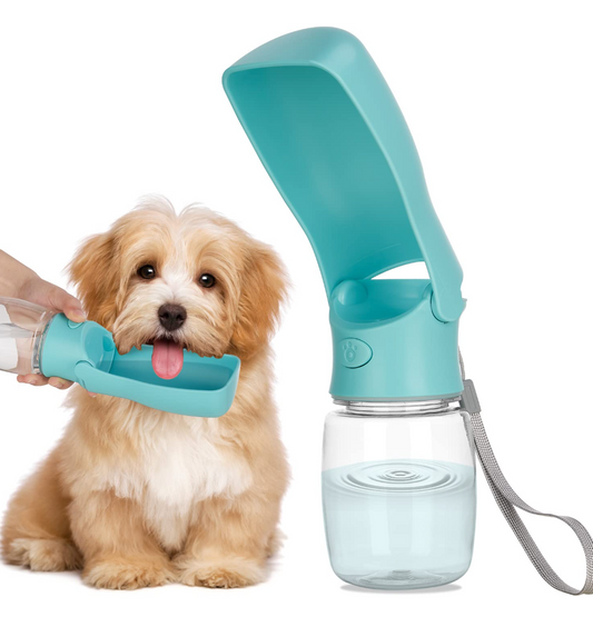 Botella de agua portátil para perros, dispensador de agua plegable para mascotas