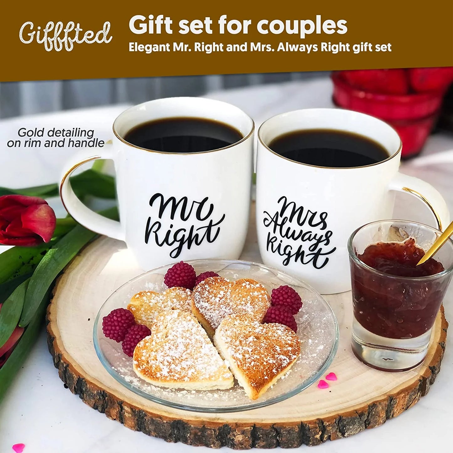 Triple  Mr Right and Mrs Always Right Coffee Mugs Gifts for Couple, Engagement Anniversary Day Wedding, Women, Couples, Bride Groom, Christmas, Newlywed, Valentine'S, Gift, His and Hers Set