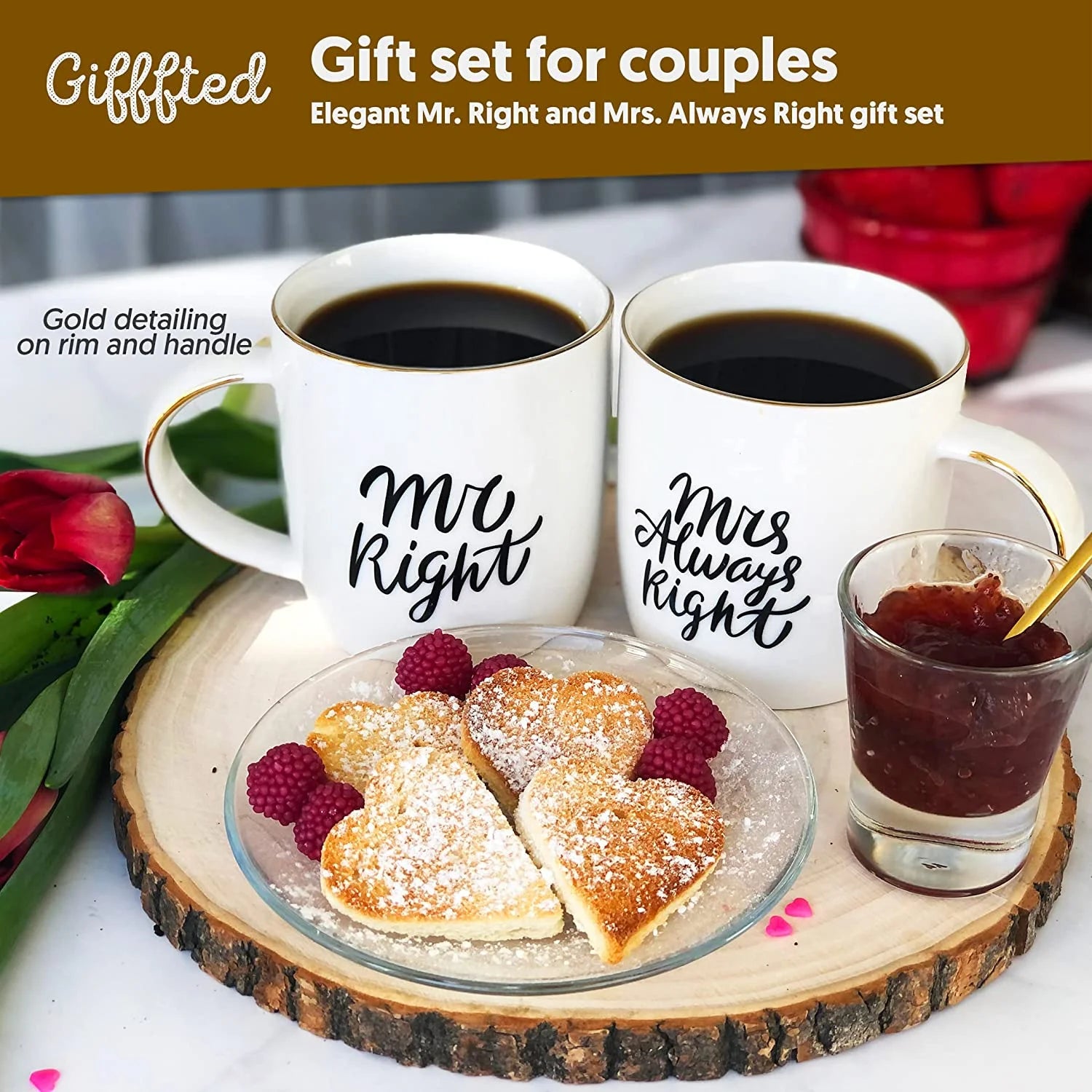 Triple  Mr Right and Mrs Always Right Coffee Mugs Gifts for Couple, Engagement Anniversary Day Wedding, Women, Couples, Bride Groom, Christmas, Newlywed, Valentine'S, Gift, His and Hers Set