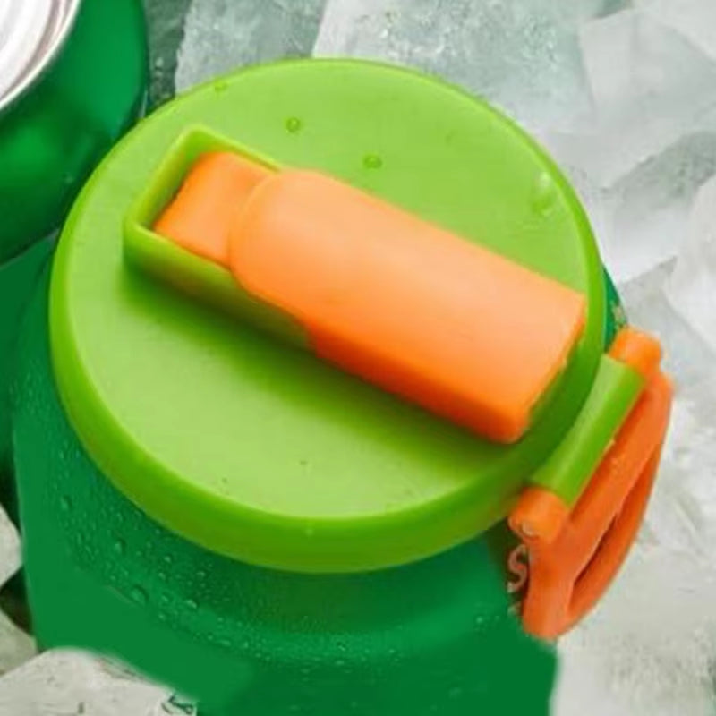 1Pcs Silicone Lid Cover with 2 Straws Reusable Soda Can Lid Portable Canned Beverages Juice Beer Straw Cap for Home Picnic