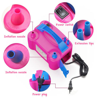 Portable Electric Air Balloon Inflator Pump Kit Blower Machine for All Balloons Party