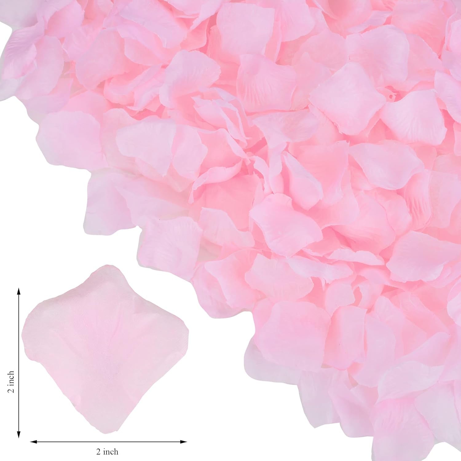 1200 Pieces Separated Artificial Rose Petals, Fake Non-Woven Fabrics Flower Petals for Romantic Night, Wedding, Party, Events, Valentine Day, Decoration, Bath, Bulk (Light Pink)