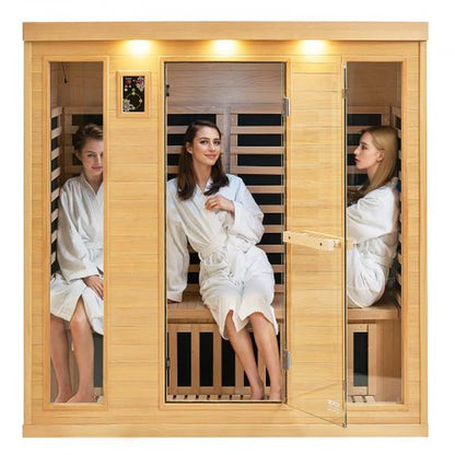 VEVOR Far Infrared Wooden Sauna Room Home Sauna Spa for 3 to 4 Person 2580W