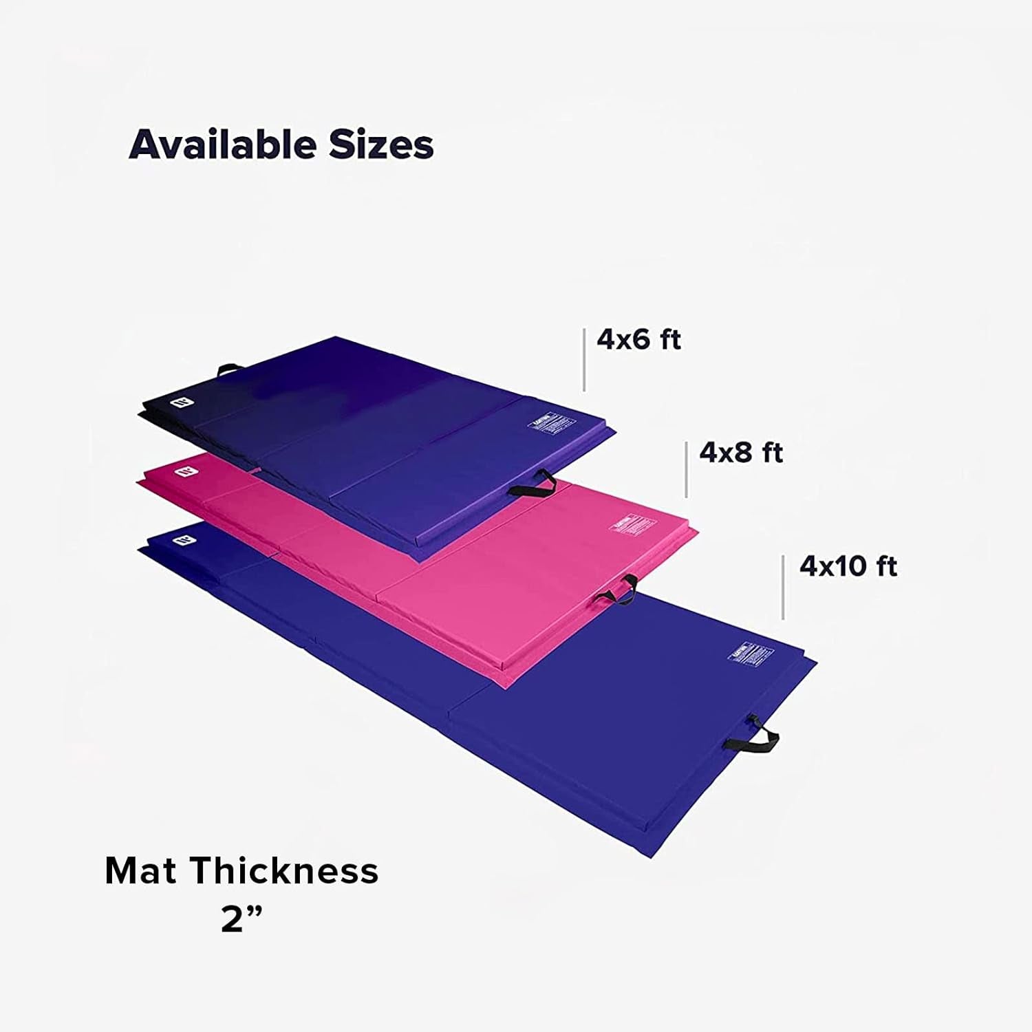 - 4 Ft X 6 Ft X 2 - Personal Fitness & Exercise Mat for Home Workout - Lightweight and Folds for Carrying – All Purpose Gym Mat – Thick Mat for Yoga, Pilates, Stretches, Floor Exercises