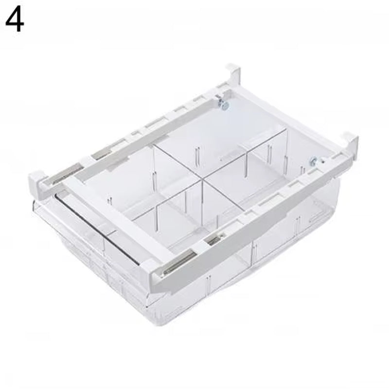 1/4/8 Compartment PET Refrigerator Drawer Organizer Bin Transparent Fridge Storage Bin Containers for Pantry Freezer