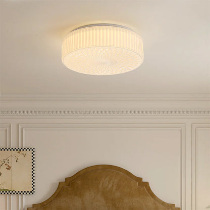 Milky White Art Glass Bedroom Ceiling Light Fixtures